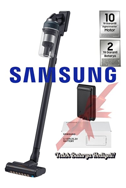 Samsung Jet 85 Şarjlı Dikey Süpürge, 210W Emiş Gücü, 10 Yıl Motor Garanti, Ye...