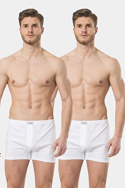 TÜREN Men's 100% Cotton Buttoned Boxer Briefs 2-Pack