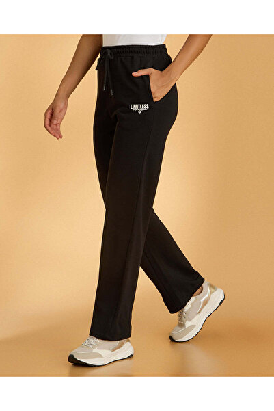 REDTAG Women Black Wide Leg Active Pants