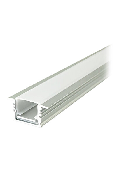 V-TAC Profil LED din aluminiu argintiu 2m 17x14 mm, pentru montaj încastrat î...