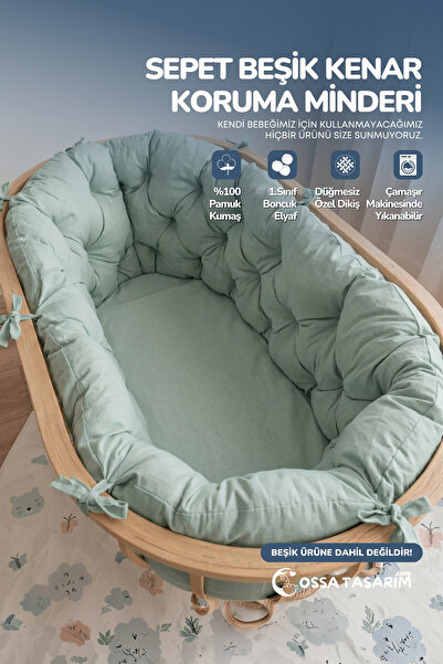 yasetex tasarım 100% Cotton Fabric Basket Edge Protection Cushion for Crib