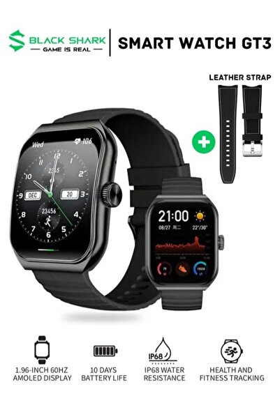 Black Shark ساعة ذكية بلاك شارك GT3 شاشة اموليد 1.96 بوصة تدعم مكالمات بلوتوث...