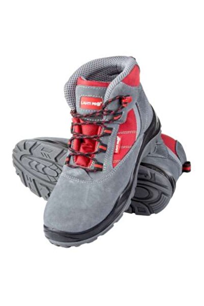 Lahti Pro Bocanc Piele-intoarsa-tesut / Gri-rosu (s1psrc) - 47