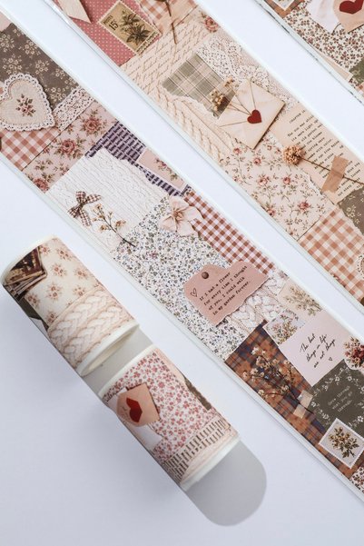 Hume Craft Vintage Collage Pattern Washi Tape 2 Meters for Bullet Journal and Scrapbook