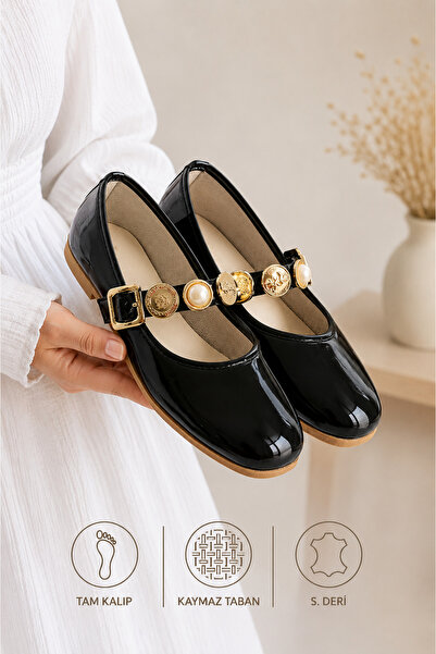 star shoes حذاء نسائي أسود مسطح قابل للتعديل بإبزيم خفيف ومريح للاستخدام اليومي