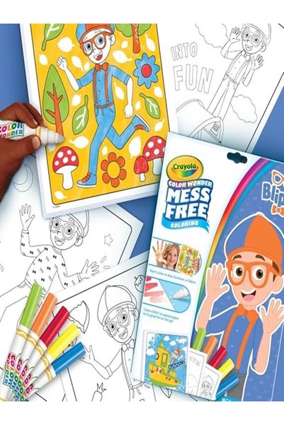 Blippi Crayola Color Wonder Mess-Free Coloring Set with 18 Blippi-Themed Coloring Pages for Toddlers – Ideal Travel Activity, Toy, Gift, and Stocking Stuffer