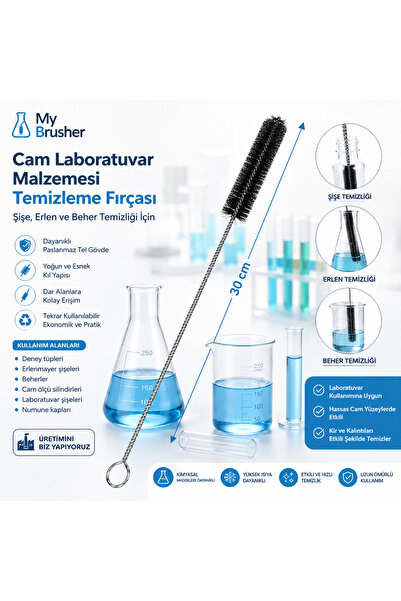 my brusher Test (Deney) Tüpü Erlen Beher Temizleme Fırçası Laboratuvar