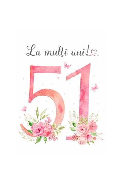 OEM Felicitare 13x18 cm cu plic, aniversare/la mulți ani 51 ani
