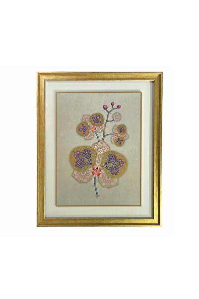 VERA SANAT Çerçeveli Z. Merve Tiryaki Tezhip Çalışması Orkide 73,5X59,5 cm İn...