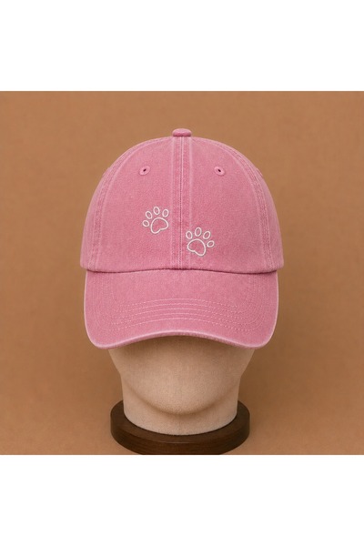 WeavedCo Cute Paw Vintage Washed Hat (Not Printed, Embroidered)
