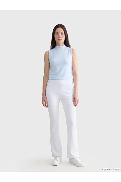 LC Waikiki Blue Easy-To-Wear Blouse with Side and Shoulder Snap Fasteners
