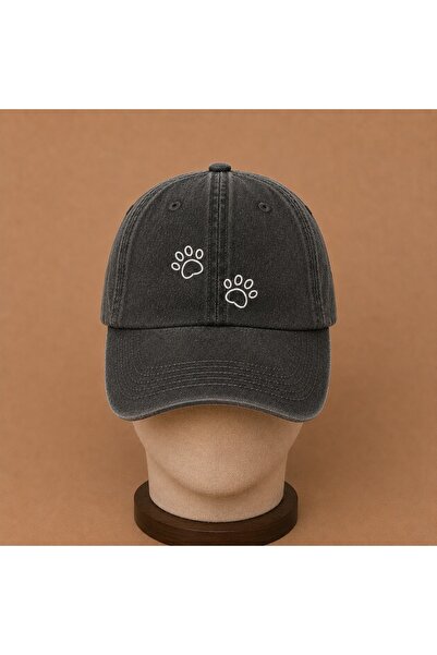 WeavedCo Cute Paw Vintage Washed Hat (Not Printed, Embroidered)