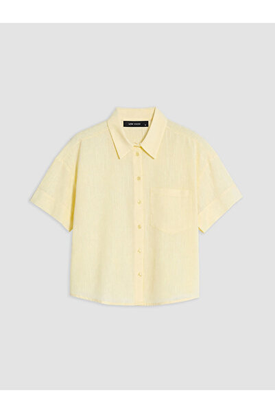 LC Waikiki Yellow Oversize Poplin Women's Shirt