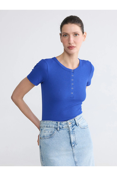 LC Waikiki Blue Crew Neck Women's T-Shirt