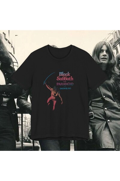 Grafftee Clothing Black Sabbath Paranoid Printed Unisex Oversize T-Shirt