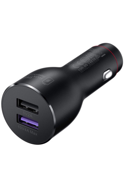 Huawei SuperCharge CP37 Car Charger Dual USB 40W with USB-C Cable, Black