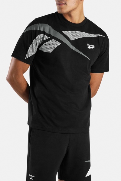Reebok LOGO PLACEMENT T-SHIRT Siyah Erkek Kısa Kol T-Shirt