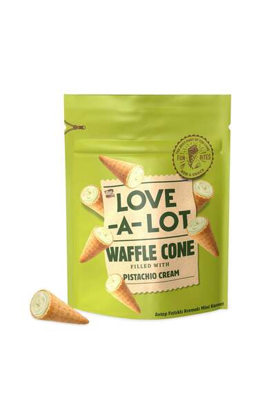 LOVE-A-LOT Antep Fıstıklı Kremalı Mini Kornet 55 gr x 2 Adet