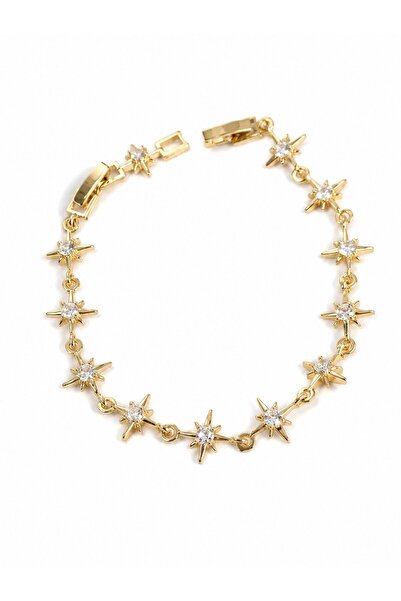serelya Cm Pole Star Model Gold Color Zircon Stone Women's Bracelet