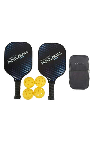 CRBN Pickleball مجموعة بيكلبول مع مضربين من الكربون، و4 كرات، وحقيبة تخزين لل...