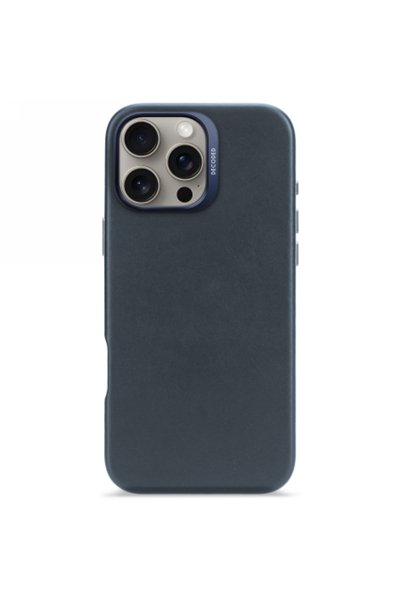 decoded Husă din piele tip backcover MagSafe pentru iPhone 16 Pro Max, Albast...