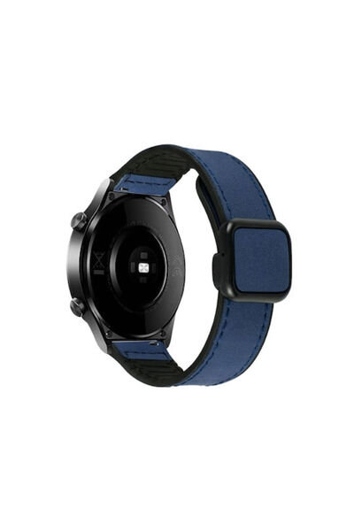 OEM Δερμάτινο Λουράκι Μαγνητικό Κούμπωμα Garmin Vivomove HR Vivomove Σκούρο Μπλε