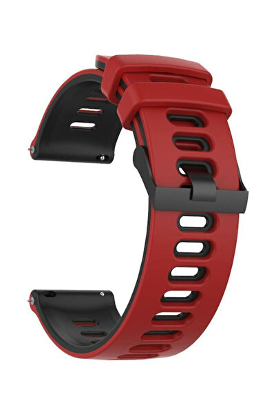 OEM Δίχρωμο λουράκι σιλικόνης Haylou Solar LS05 45mm Κόκκινο Μαύρο