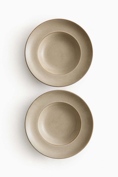 H&M 2-pack reactive-glaze deep plates