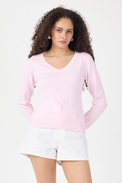 ENQUE V-Neck Women's Basic Knitwear Sweater