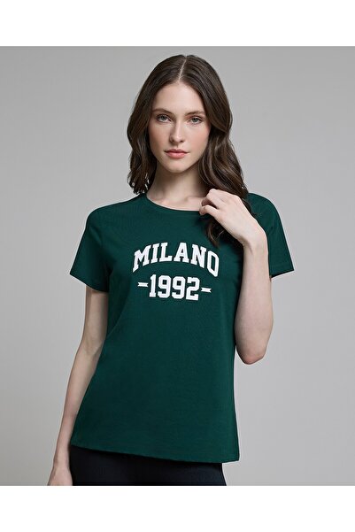 R&B Typography Print T-Shirt With Crew Neck And Short Sleeves