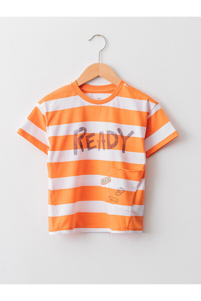 LC Waikiki Tricou de bumbac pentru bebeluși băieți, cu guler rotund, mânecă s...