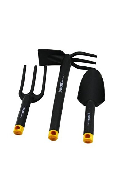 SGS 3120 Hobi 3'lü Mini Bahçe Seti Plastik Çapa Tırmık Kürek Saksı Çiçek Ekim Bakım Seti
