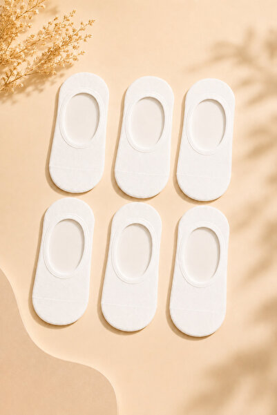 Ollero 6 Pairs of Seamless Silicone Children's Combed Cotton Ballerina Socks