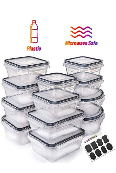 PREMIFY Airtight Meal Prep Container Set with Locking Lids & Labels, 12pcs Re...