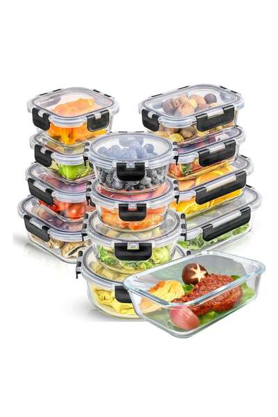 Generic TYCOM Glass Meal Prep Containers 12 Pack Glass Food Storage Container...
