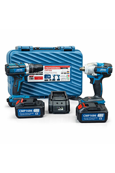 Campion Set de bormașină și șurubelniță + Cheie de impact 450Nm PRO Profesion...