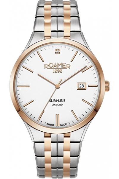 Roamer ceas bărbătesc 864833 49 25 50 — aur roz, clasic, cu diamante