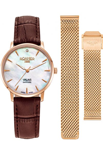 Roamer Set de damă 989847 49 10 05 — maro, clasic, cu o brățară suplimentară