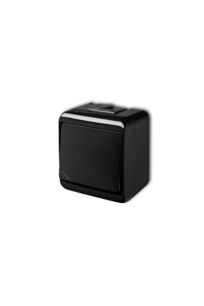 KARLIK JUNIOR Conector scară unic montat pe suprafață IP54 negru 12WHE-3