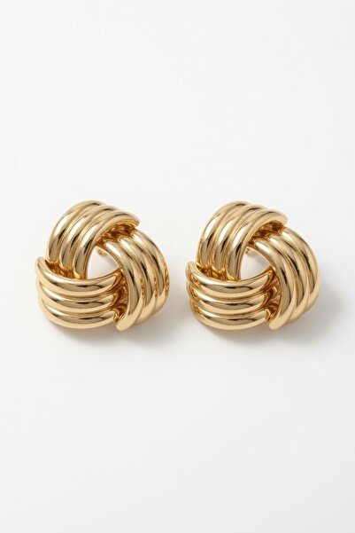 LYKOS Steel Gold Color Spiral Model Women's Earrings