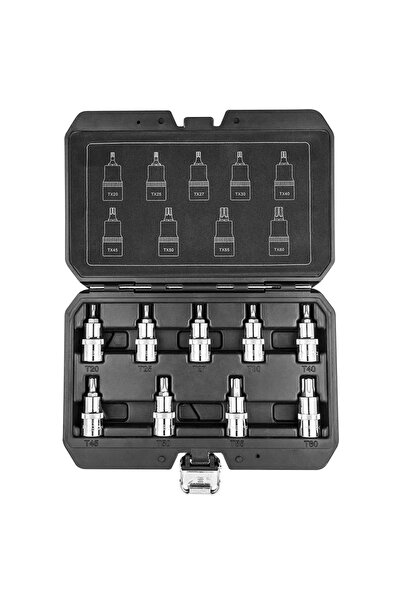 NEO Set capace cu pini Torx 1/2 " T20-T60 9 bucăți (08-707)