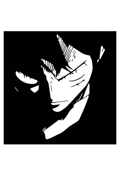 Atiq Luffy Themed Printed MDF Wall Art Black/White 30x30cm