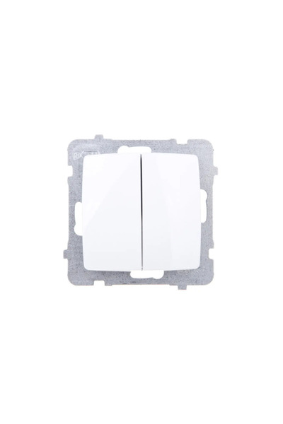 OSPEL Conector sfeșnic Karo dublu alb (LP-2S/m/00)