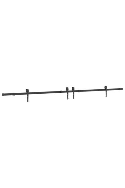 vidaxl Set de feronerie pentru ușă glisantă, Negru, 305 cm, Oțel