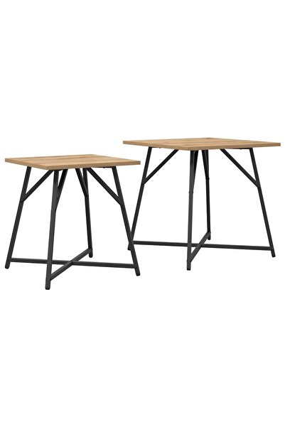 vidaxl Set măsuțe laterale 2 pcs Stejar Artisan și Negru