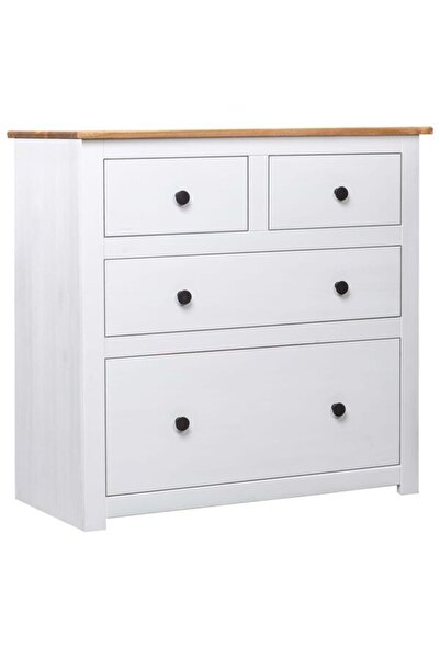 vidaxl Comodă, albă, 80 x 40 x 83 cm, lemn masiv de pin, gama Panama