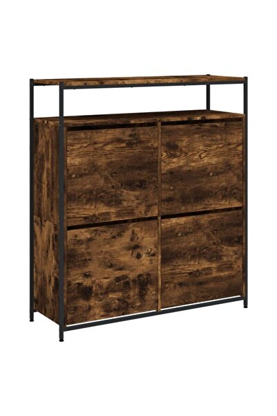 vidaxl Pantofar cu 4 sertare rabatabile, stejar afumat, 100 x 34 x 112 cm