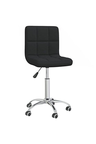 vidaxl Scaun de bucătărie pivotant, negru, material textil