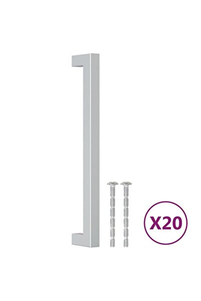 vidaxl Mânere de mobilier, 20 buc., argintii, 192 mm, oțel inoxidabil