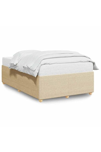 vidaxl Cadru de pat fără saltea, crem, 120 x 200 cm, textil
